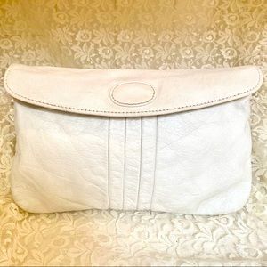 💕ANTONIA💕VTG LEATHER ENVELOPE CLUTCH HANDBAG EUC